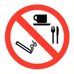 Eten drinken en roken verboden